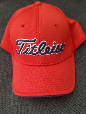 Titleist Red Mesh Baseball Cap with Navy Logo